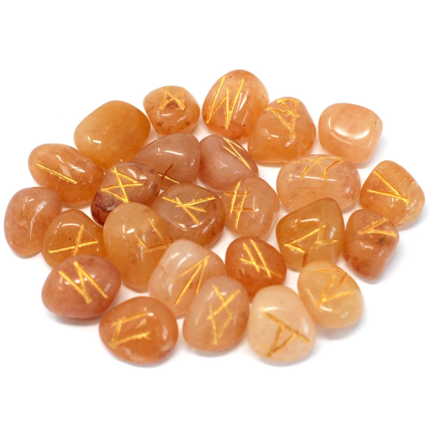 Runes Stone Set in Pouch- Yellow Aventurine | Auro & Co