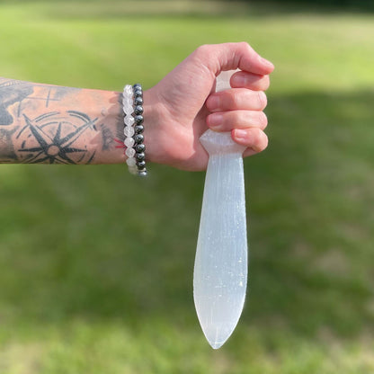 Selenite Lrg Ritual Knife - Spiral (25cm) – product image 6
