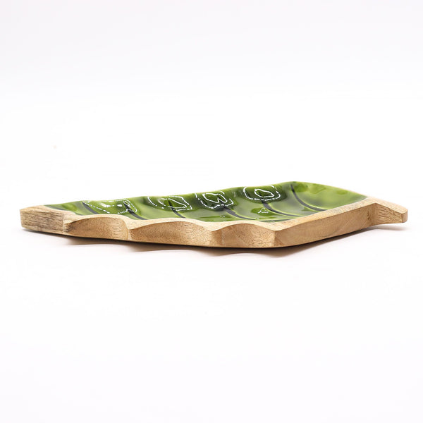 Lost in the Forrest -  Enamel Leaf Wooden Bowl - 33x17cm | Auro & Co