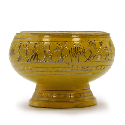 Solar Plexus Chakra Charcoal Incense Jar, Tall, Yellow, Brass