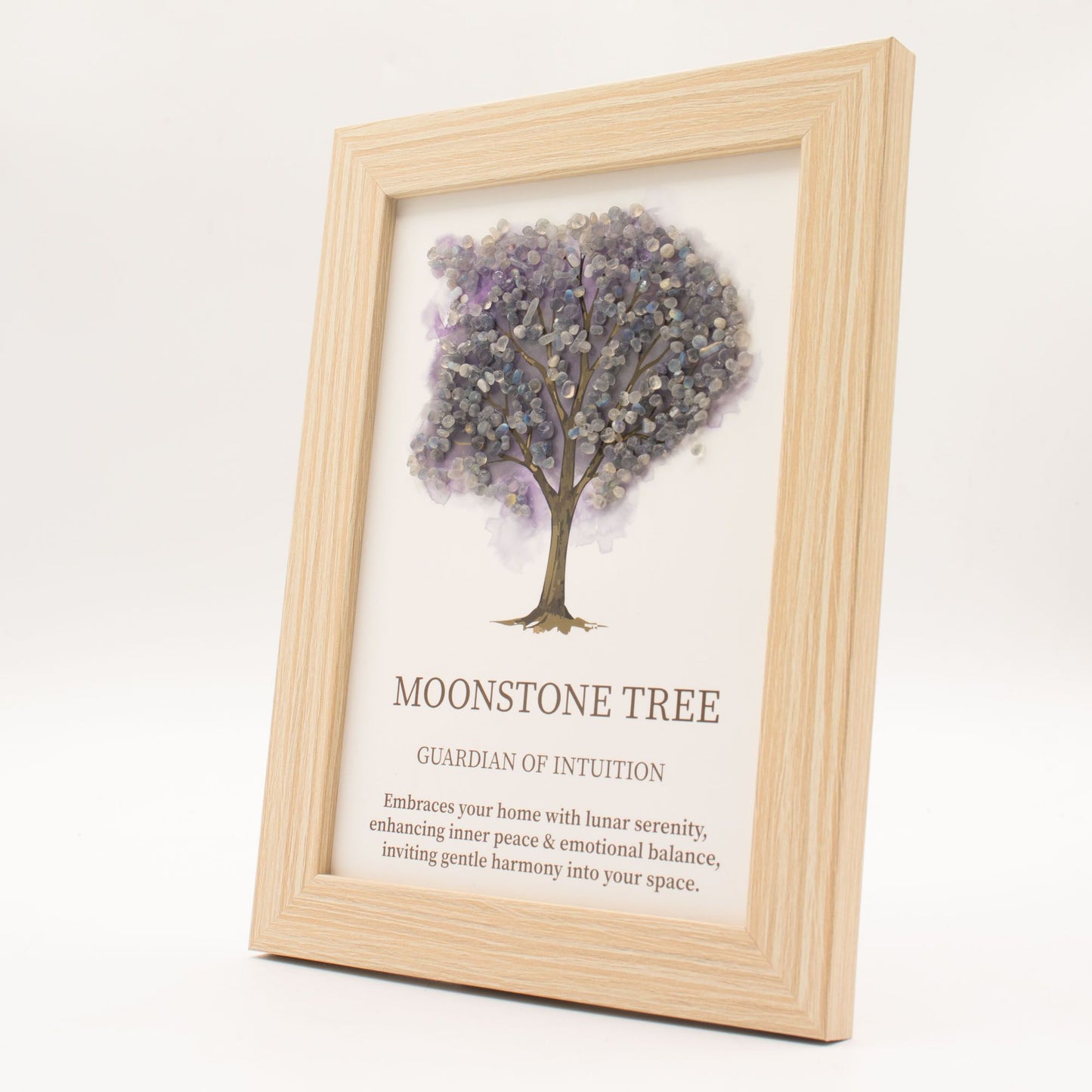 Gemstone Picture - Tree of Life - Moonstone  (20x14.7x1cm) – detail view