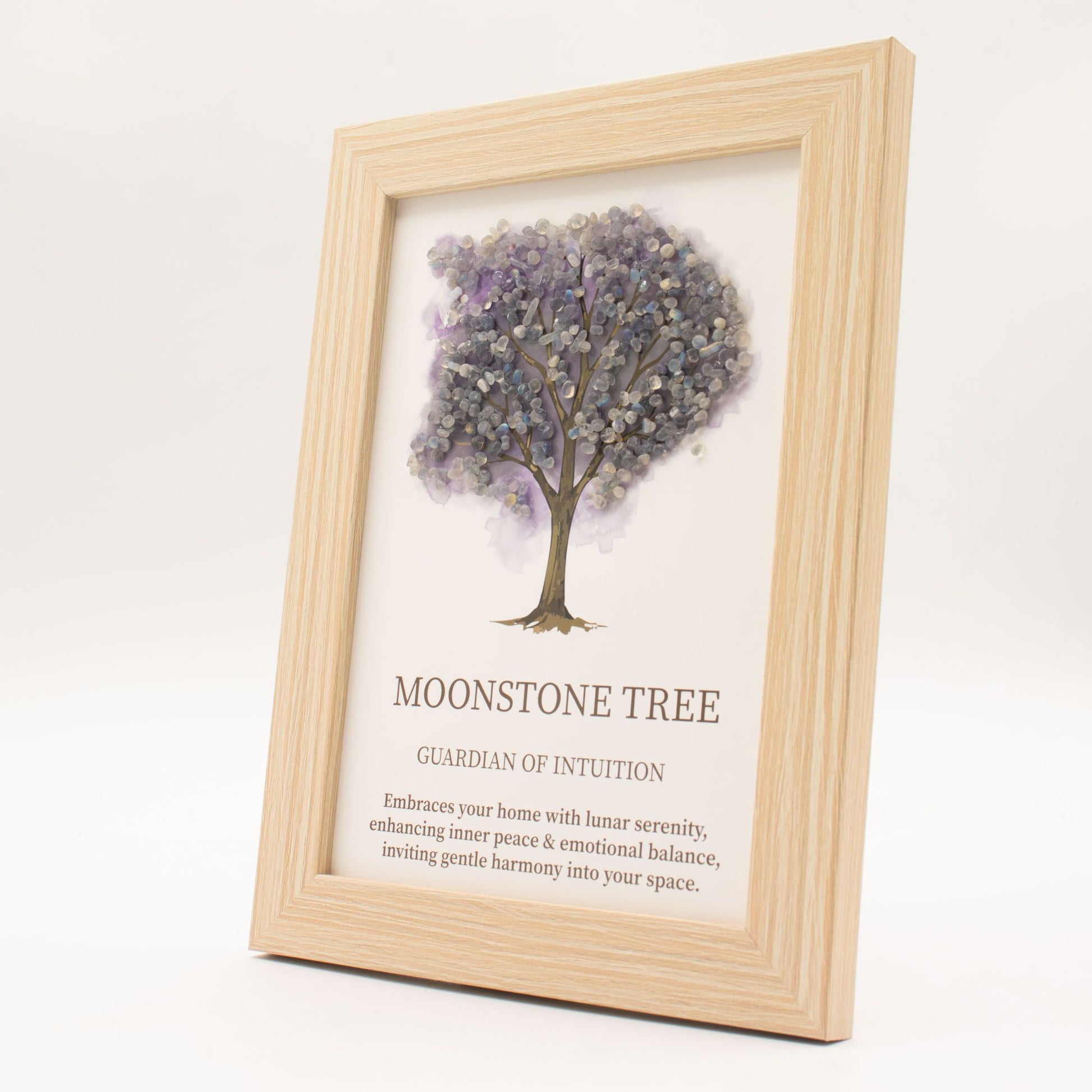 Gemstone Picture - Tree of Life - Moonstone  (20x14.7x1cm) – detail view