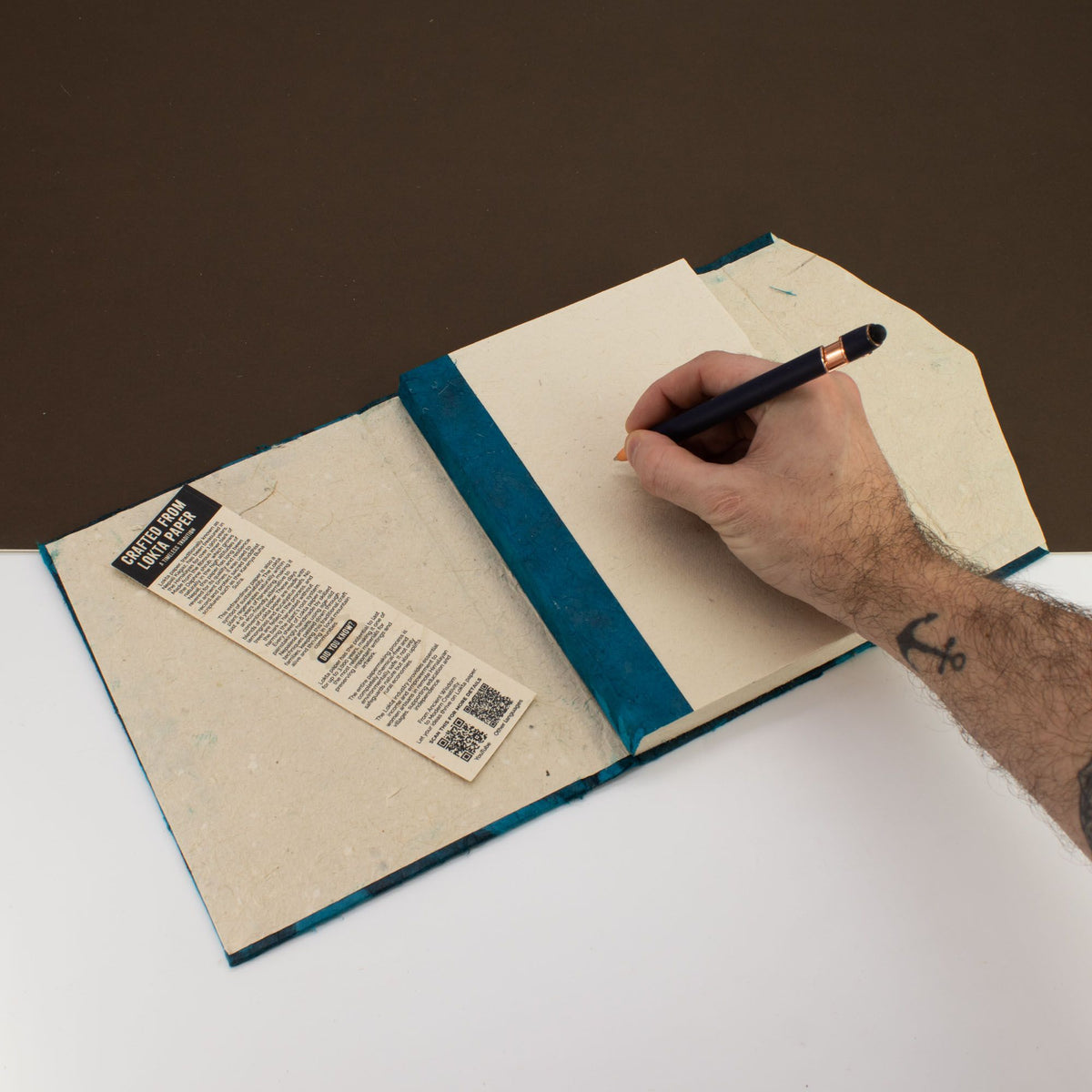 Midnight Blue Lokta Notebook, Large
