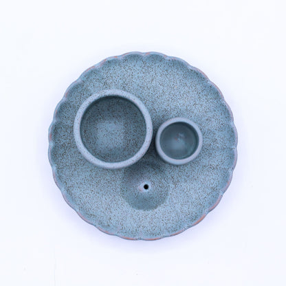 Palo Santo Stick & Smudge Holder - Lotus Flower - Blue | Auro & Co