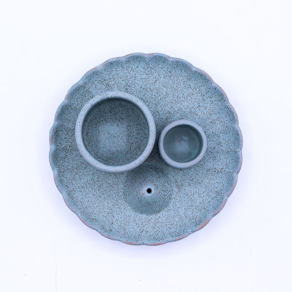 Palo Santo Stick & Smudge Holder - Lotus Flower - Blue | Auro & Co