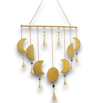 Moon Phases Brass Bell Chime, 43 x 40cm