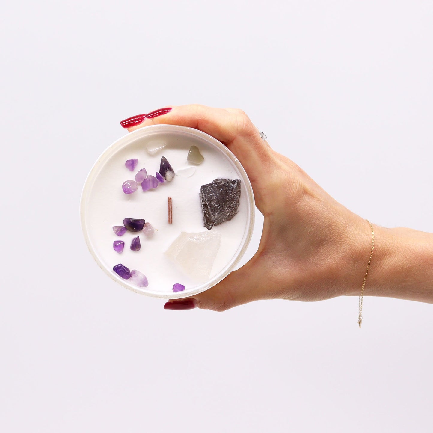 Crown Chakra Crystal Candle - Divine Light