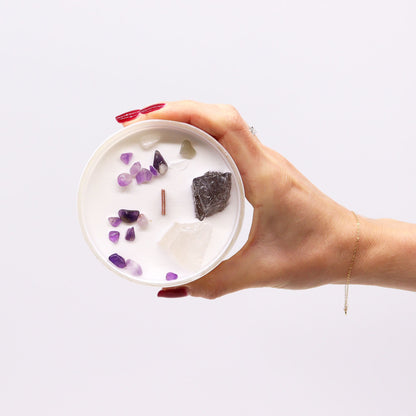 Crown Chakra Crystal Candle - Divine Light