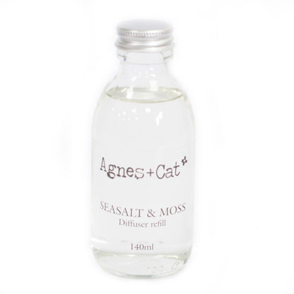 Agnes + Cat Reed Diffuser Refill - Seasalt and Moss 150ml – packaging