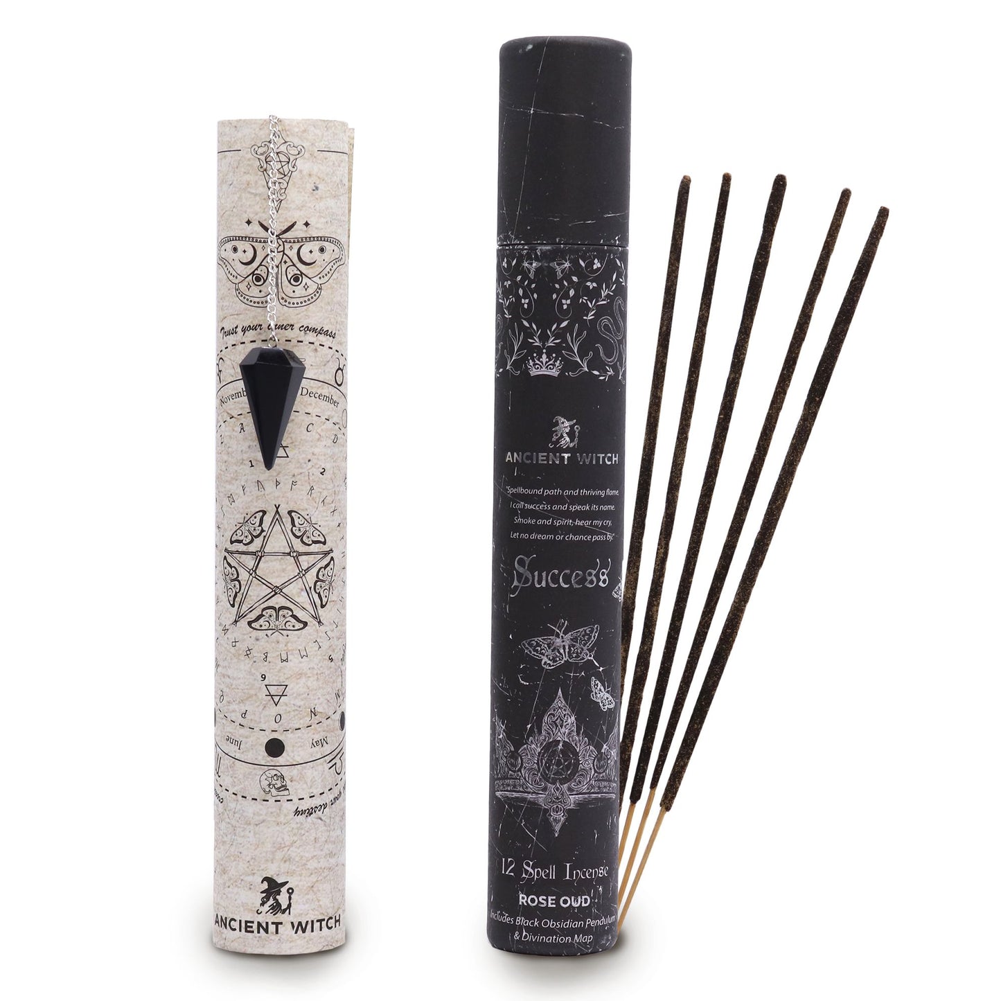 Ancient Witch Spell Incense - Success - Black Obsidian Pendulum | Auro & Co