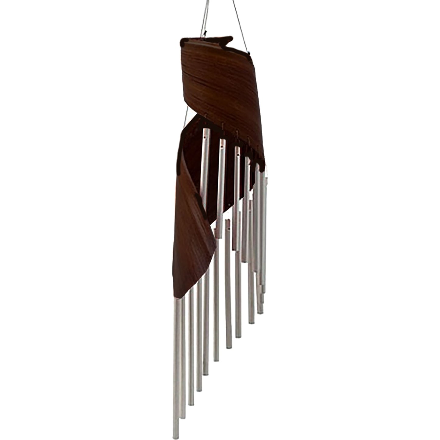 Artisan Spiral Wind Chimes – Chocolate Finish