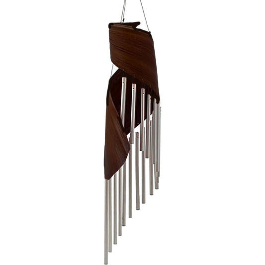 Artisan Spiral Wind Chimes – Chocolate Finish