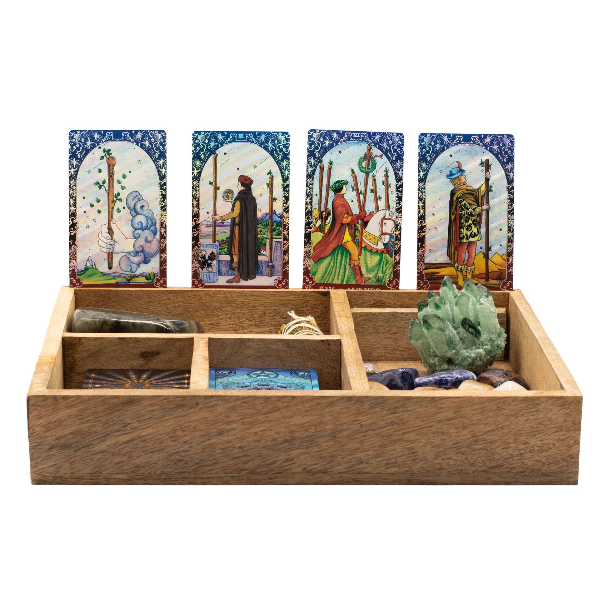 Four Section Tarot Box with Card Holder – detail view