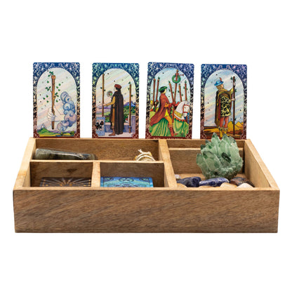 Four Section Tarot Box with Card Holder – detail view