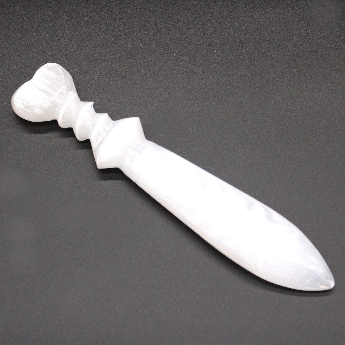Selenite Lrg Ritual Knife - Spiral (25cm) | Auro & Co