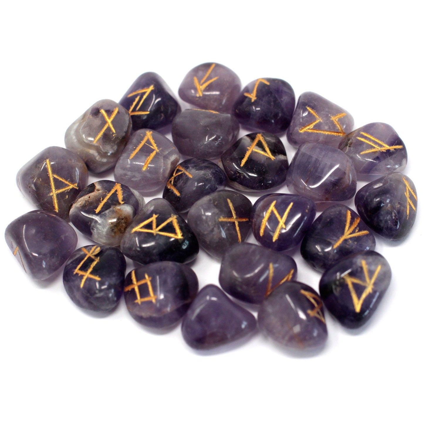 Runes Stone Set in Pouch  - Amethyst | Auro & Co