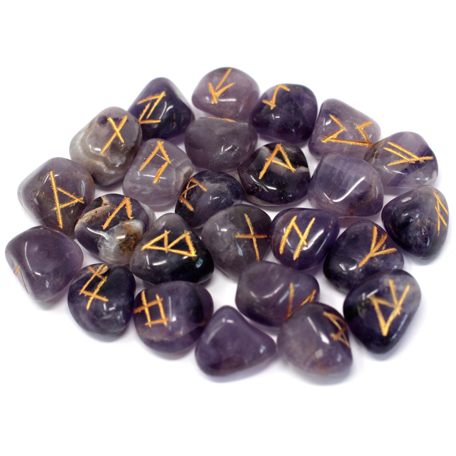 Runes Stone Set in Pouch  - Amethyst | Auro & Co