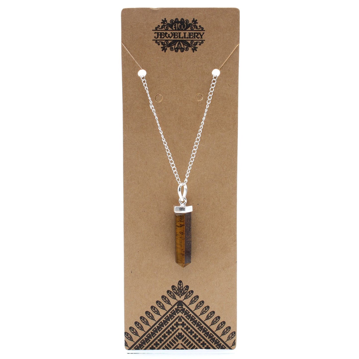 Gemstone Classic Point Pendant - Tiger Eye – detail view