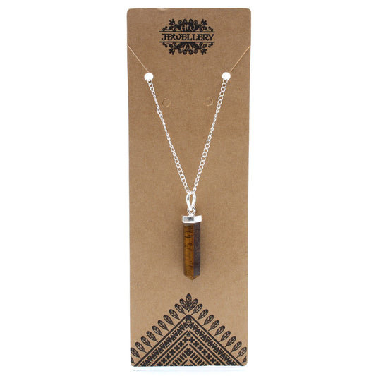 Gemstone Classic Point Pendant - Tiger Eye – detail view