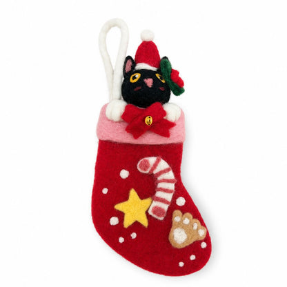Felt Christmas Pet Stockings, Set of 6, Cat & Dog Designs
