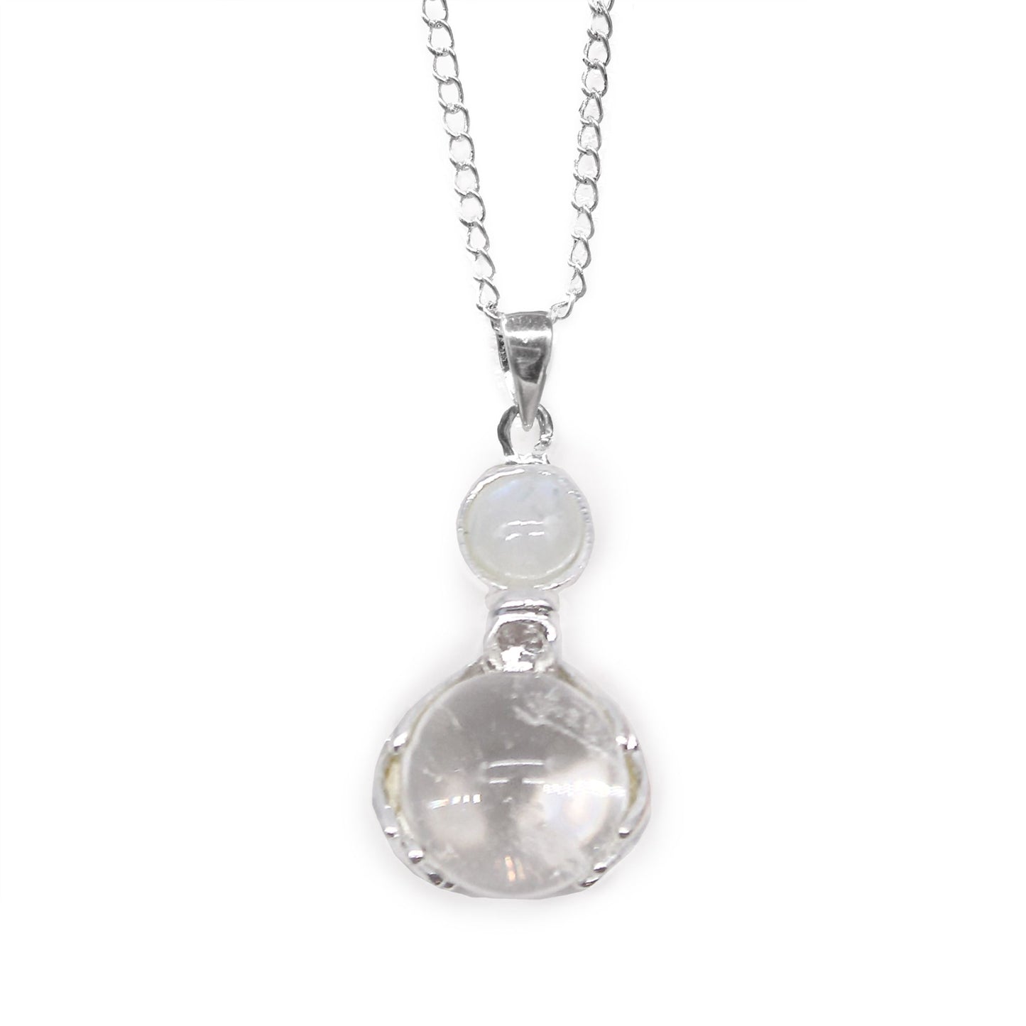 Gemstone Healing Hands Pendant - Rock Quartz | Auro & Co