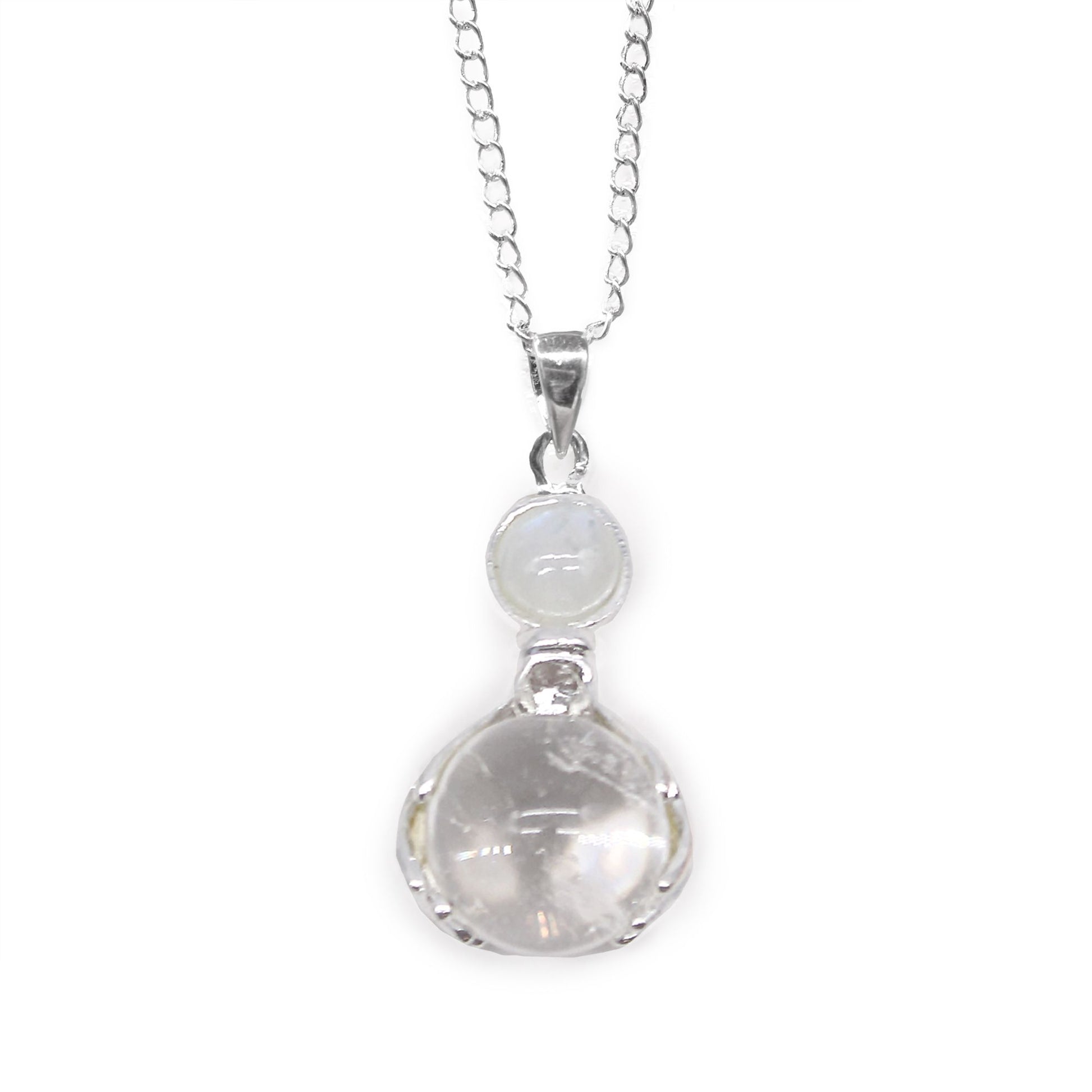 Gemstone Healing Hands Pendant - Rock Quartz | Auro & Co
