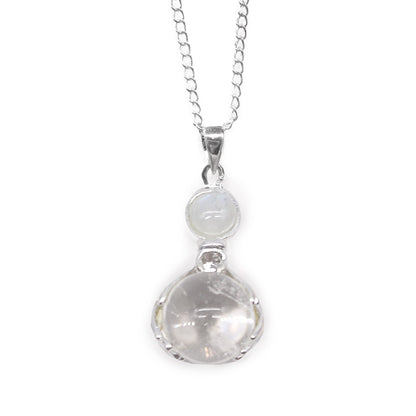 Gemstone Healing Hands Pendant - Rock Quartz | Auro & Co