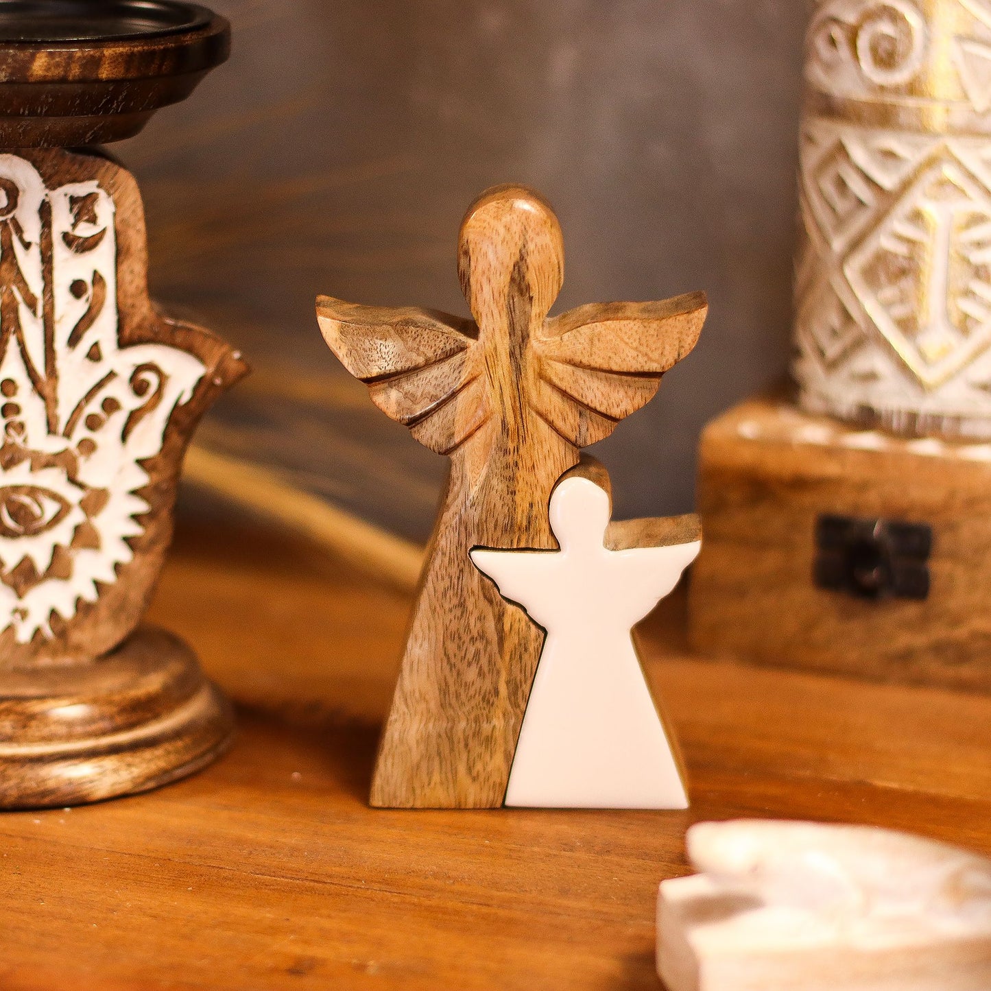 Mango Wood Angel in Angel - White Enamel – product image 8