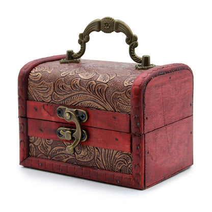 Floral Embossed Colonial Vintage Style Box, Medium Large