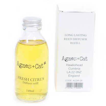 Agnes + Cat Reed Diffuser Refill - Fresh Citrus 150ml – packaging