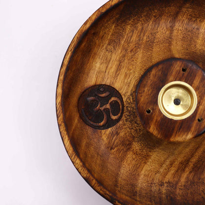 Om Mango Wood Incense Disc