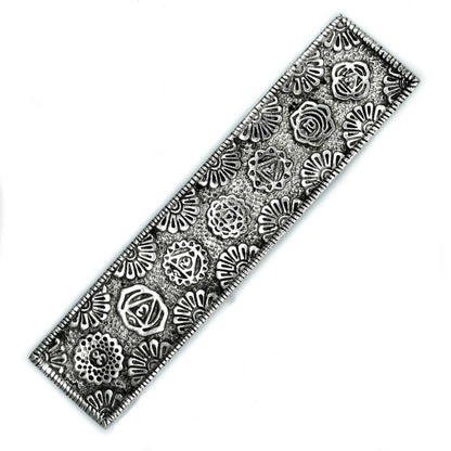 Chakra Incense Holder - Polished Aluminium, 23cm