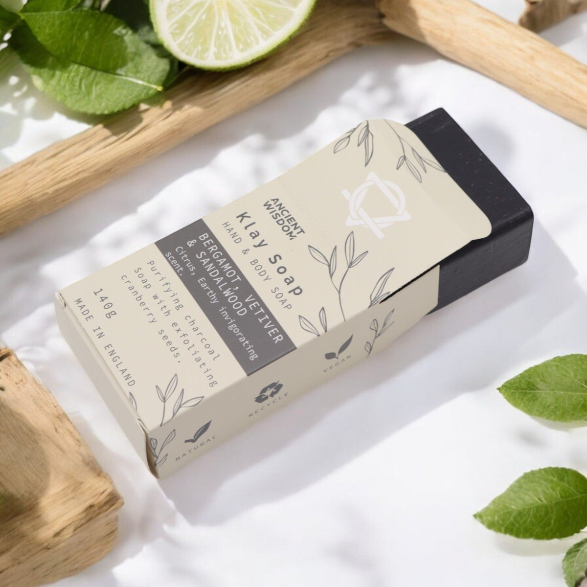 Bergamot & Sandalwood Klay Soap, Fuller's Earth Bar
