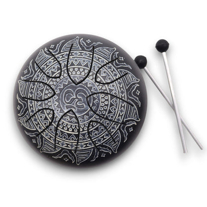 Hapi Drum Om Mandala Engraved - 16cm