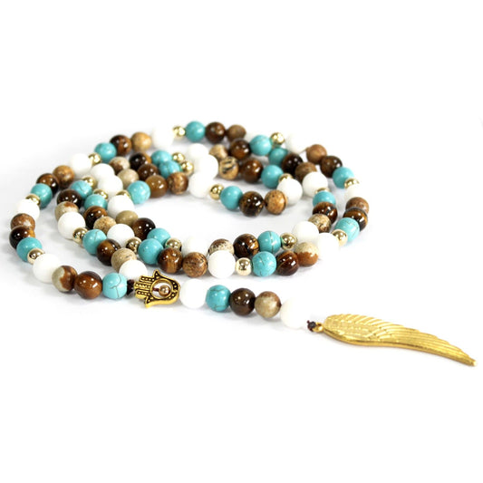 Angel Wing / Multi Beads Gemstone Necklace | Auro & Co