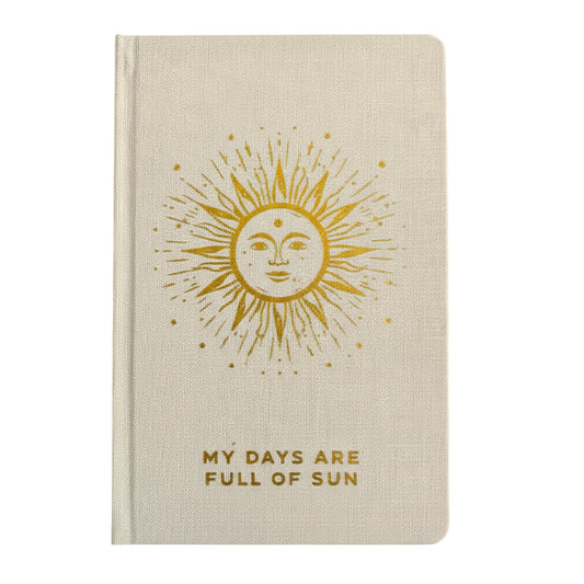 Ivory Gratitude Journal with Gold Lining - 120 pages - My Days are Full of Sun