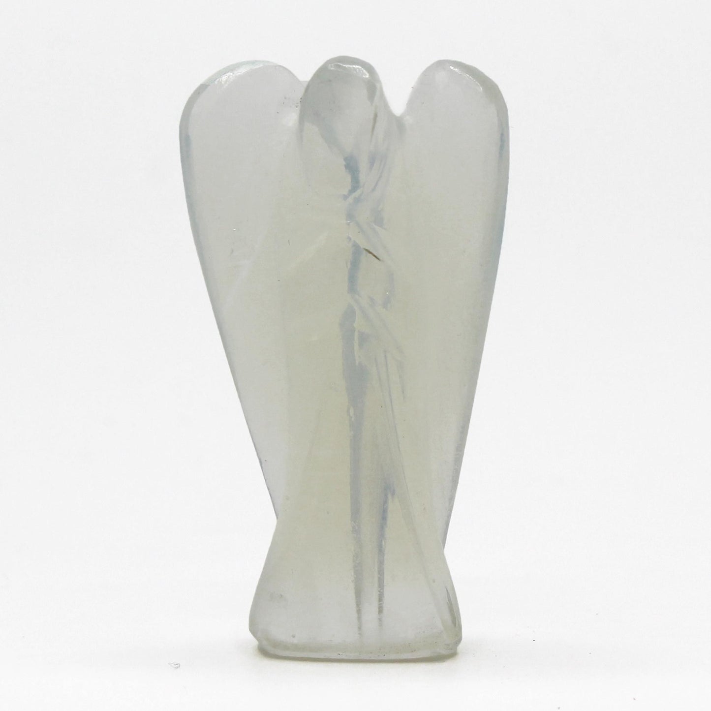 Hand Carved Gemstone Angel - Opalite – detail view