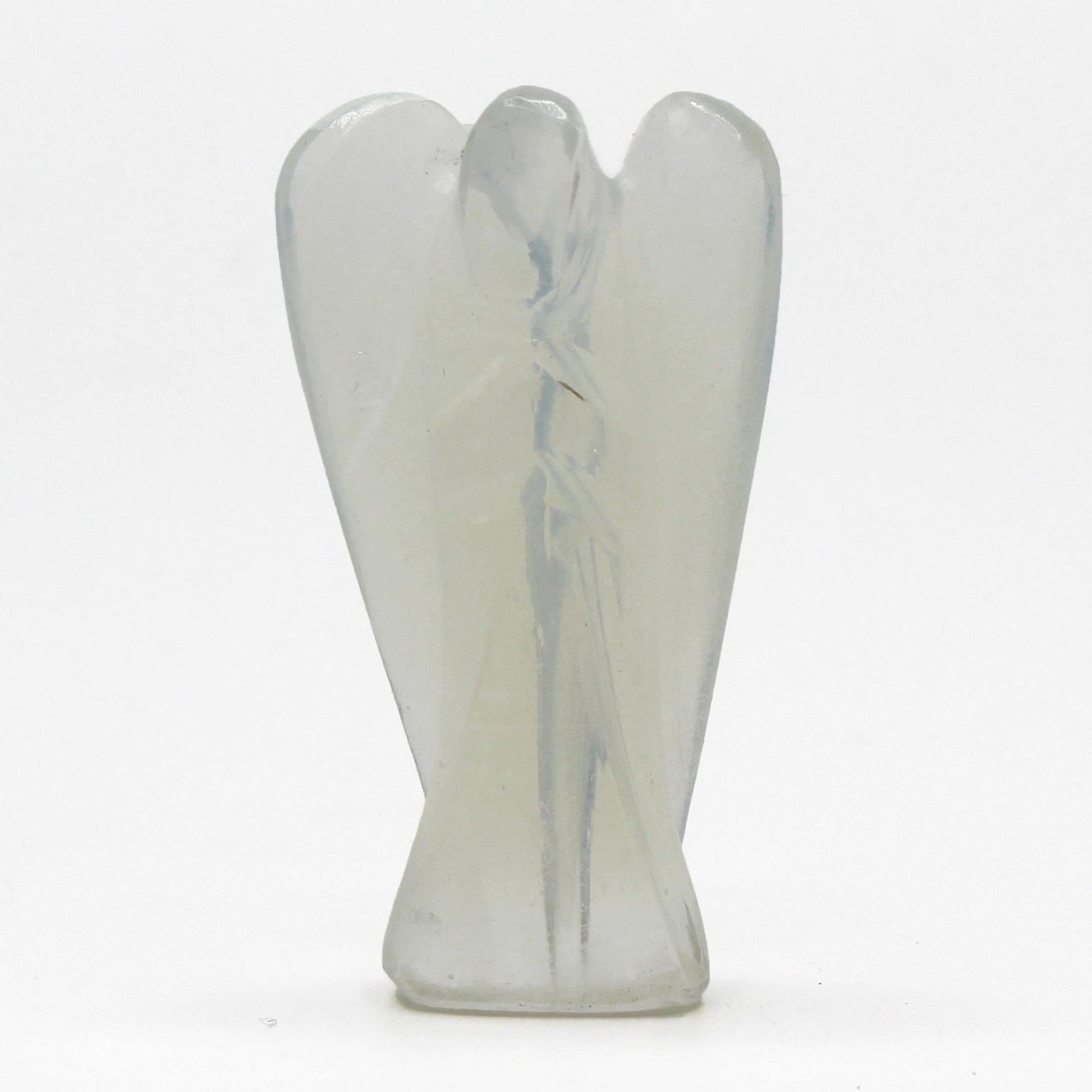 Hand Carved Gemstone Angel - Opalite – detail view