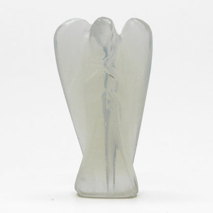 Hand Carved Gemstone Angel - Opalite – detail view