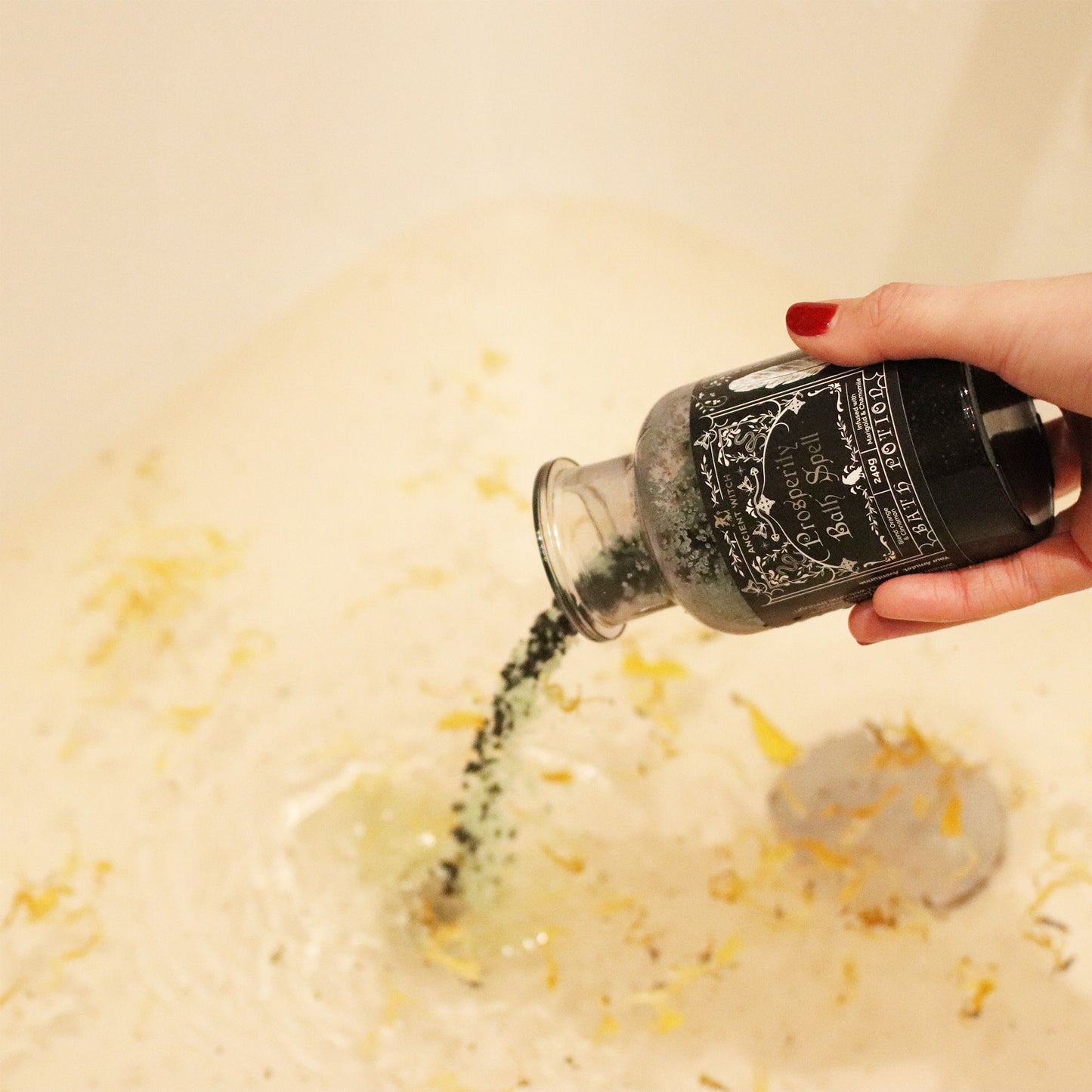 Ancient Witch Bath Spell Potion & Aventurine Crystal Amulet - Prosperity – product image 6