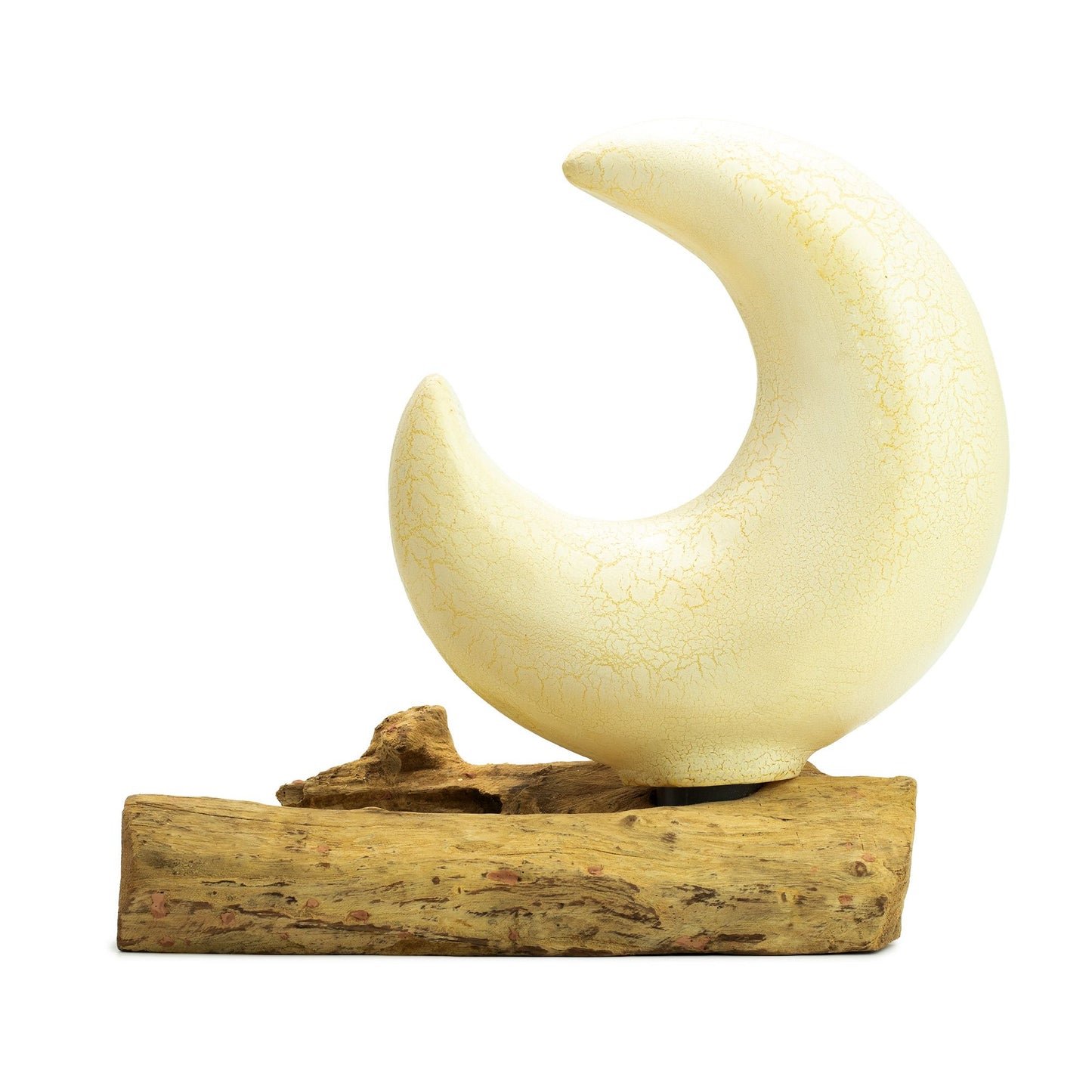 DriftGlow Lamp Crackle Half Moon Shade - Grey | Auro & Co