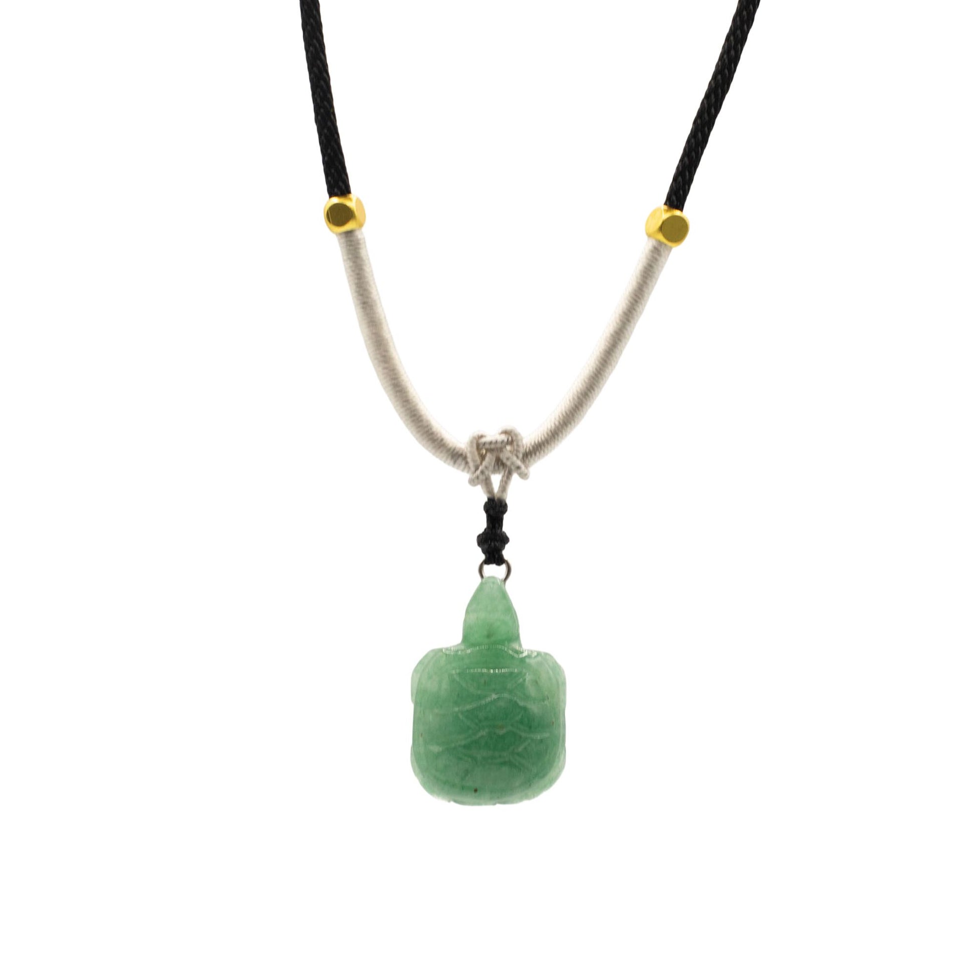 Cord Necklace Gemstone Pendant - Jade Turtle | Auro & Co