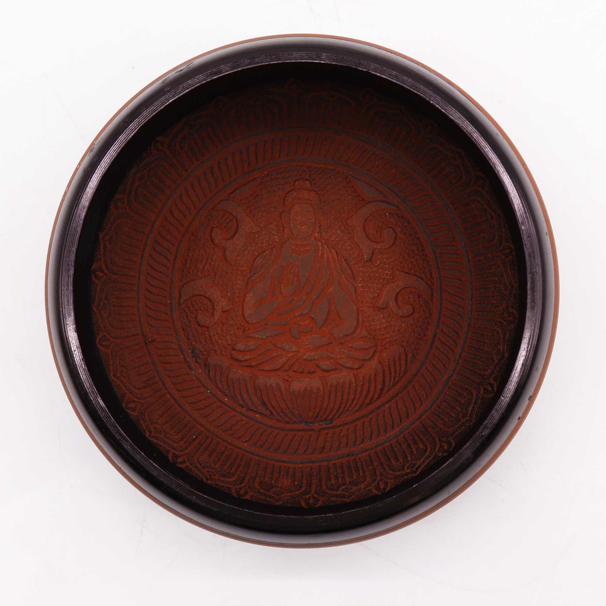 Earth Powder Singing Bowl - Clay Om  Buddha - 16cm – lifestyle shot