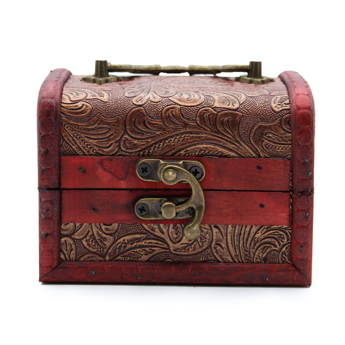 Floral Embossed Colonial Vintage Style Box, Medium Large
