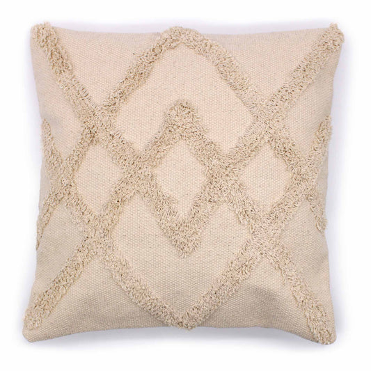 Cream Textured Criss-Cross Cushion Cover – 45×45cm