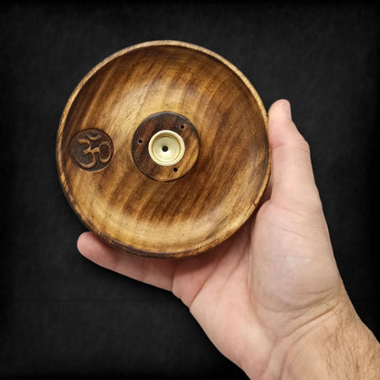 Om Mango Wood Incense Disc