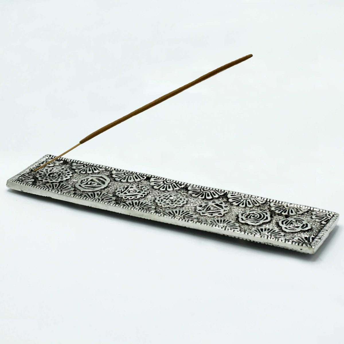 Chakra Incense Holder - Polished Aluminium, 23cm