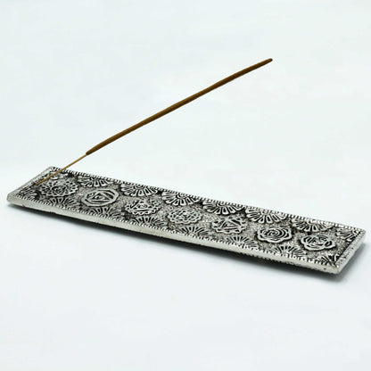 Chakra Incense Holder - Polished Aluminium, 23cm