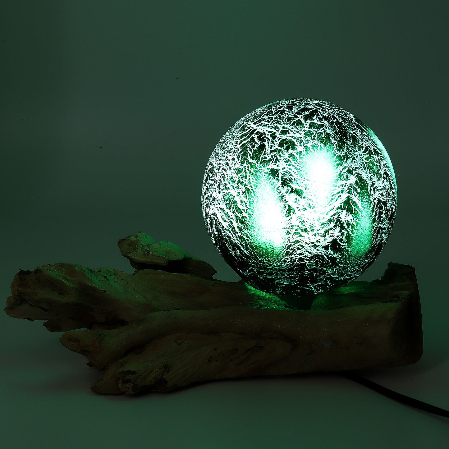 DriftGlow Lamp Emerald Crackle Shade – lifestyle shot