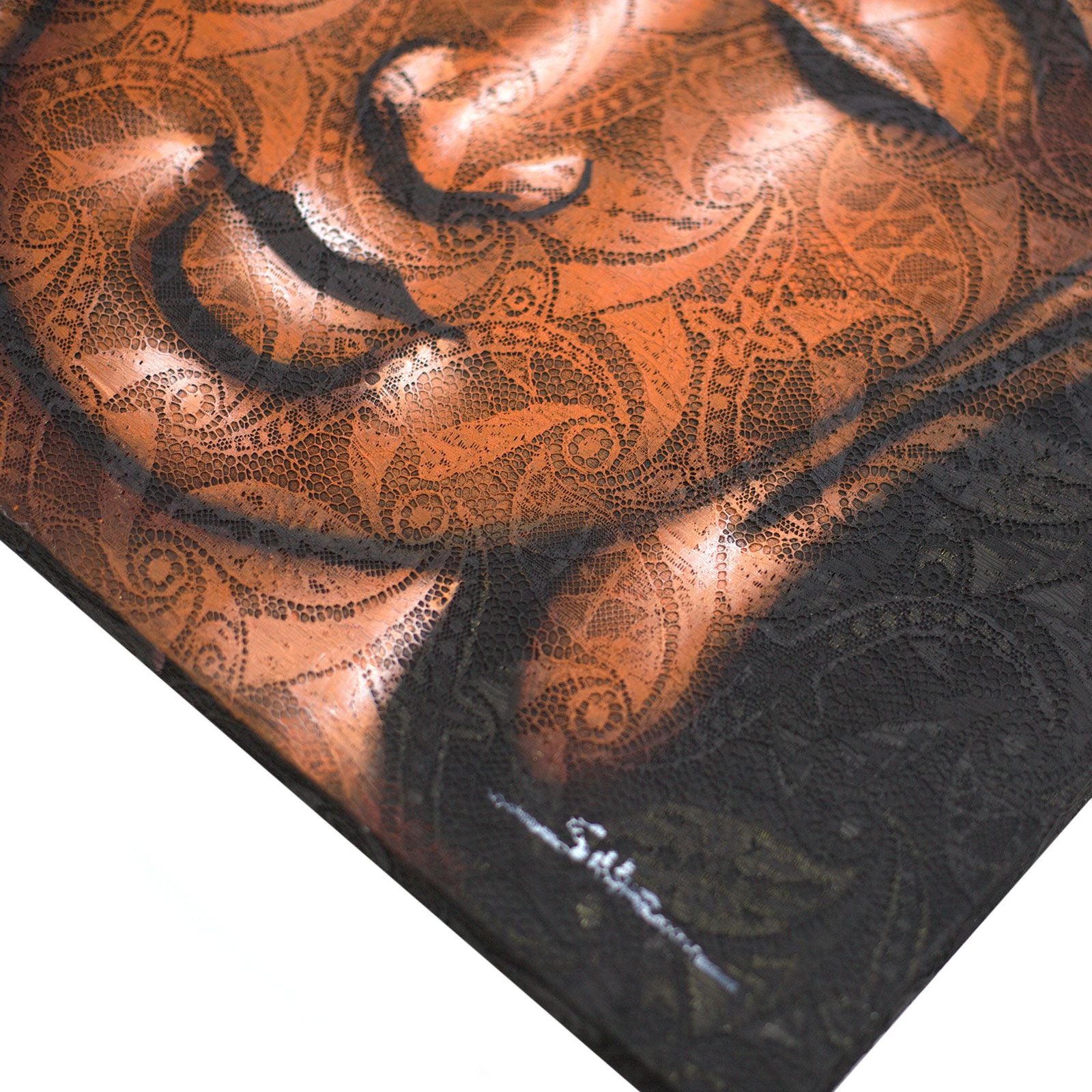 Buddha Painting - Copper Brocade Detail – detail view